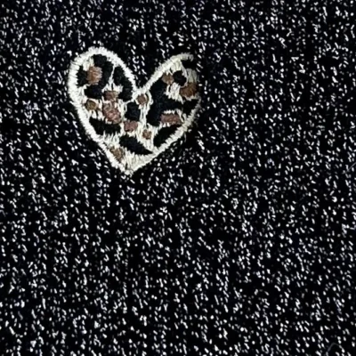 V301- Chaussettes "Cœur Léopard" - noir - taille-unique