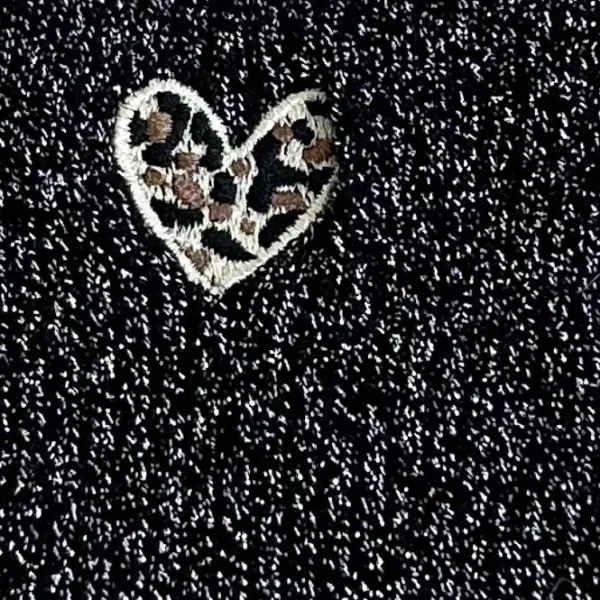 V301- Chaussettes "Cœur Léopard" - noir - taille-unique