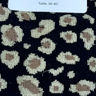 V308- Chaussettes "Léopard" - noir - taille-unique