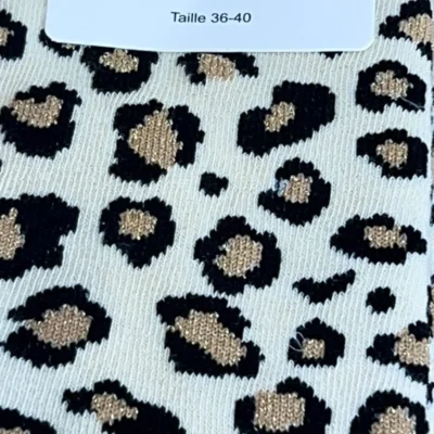 V308- Chaussettes "Léopard" - beige - taille-unique
