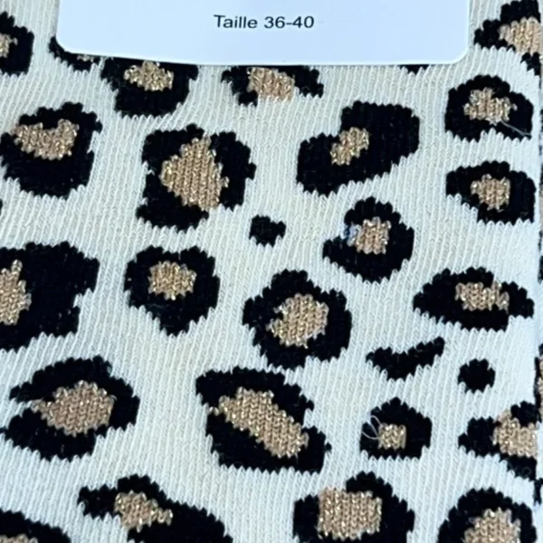 V308- Chaussettes "Léopard" - beige - taille-unique