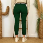 Pantalon stretch femme ceinture fantaisie T36-T50 - vert-sapin - 50