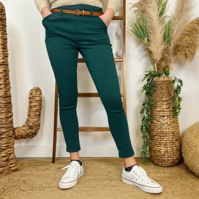 L799- Pantalon Stretch (T36-T46) - bleu-canard - 50