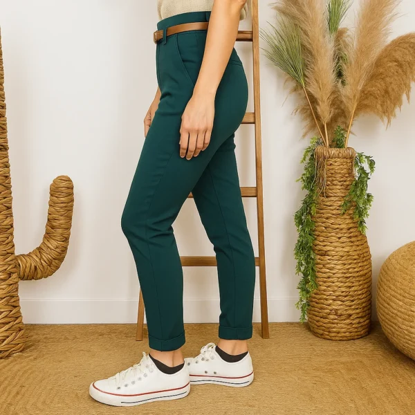 L799- Pantalon Stretch (T36-T46) - bleu-canard - 50