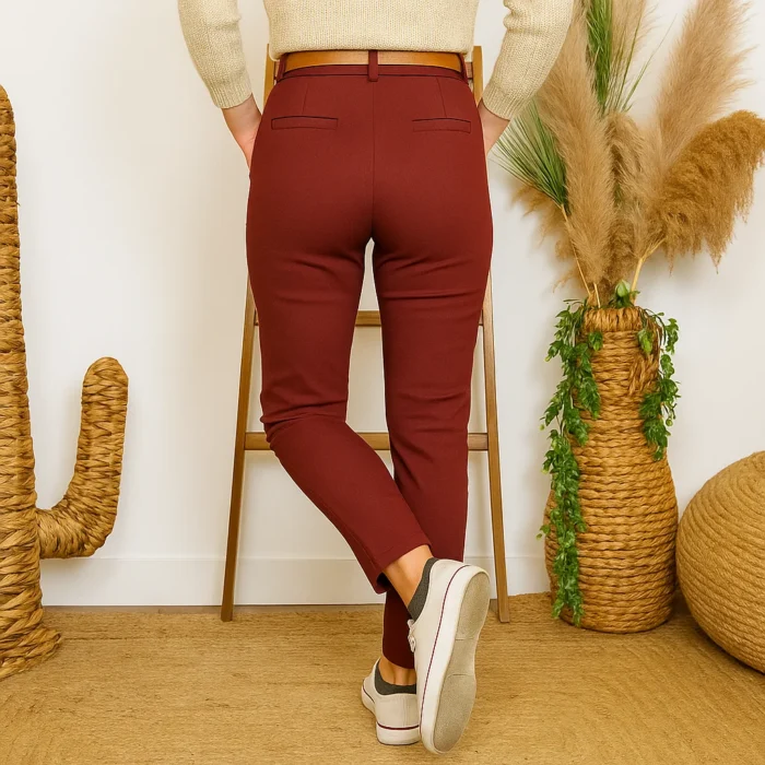Pantalon Stretch (T36-T46) - bordeaux - 50