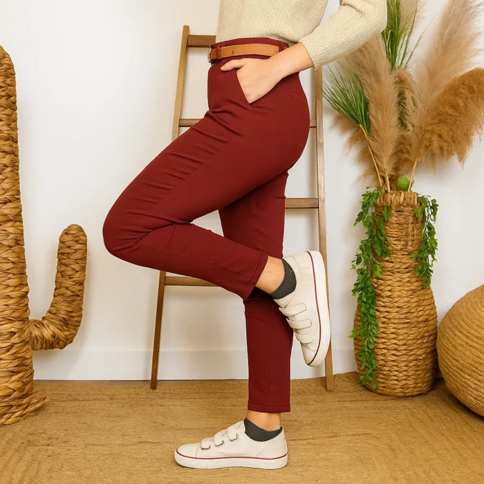 Pantalon Stretch (T36-T46) - bordeaux - 50