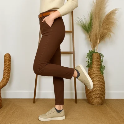 L799- Pantalon Stretch (T36-T46) - marron - 50