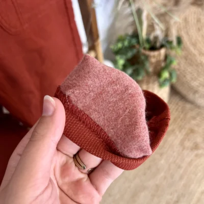 T546- Pantalon Confort Chaud Côtelé (T38-T52) - rouille - 56