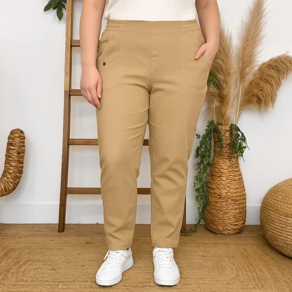 T546- Pantalon Confort Chaud Côtelé (T38-T52) - beige - 58