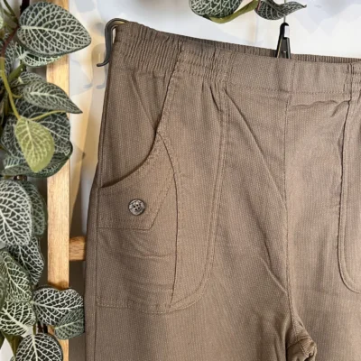 T546- Pantalon Confort Chaud Côtelé (T38-T52) - taupe - 56