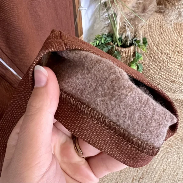 T546- Pantalon Confort Chaud Côtelé (T38-T52) - marron - 56