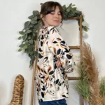 Chemise imprimée feuillage (T36-T40) - beige - 38