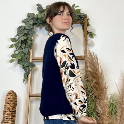 K053- Chemise imprimée feuillage (T36-T40) - beige - 38