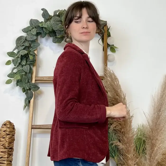 Blazer pailleté (T38-T44) - bordeaux - 44