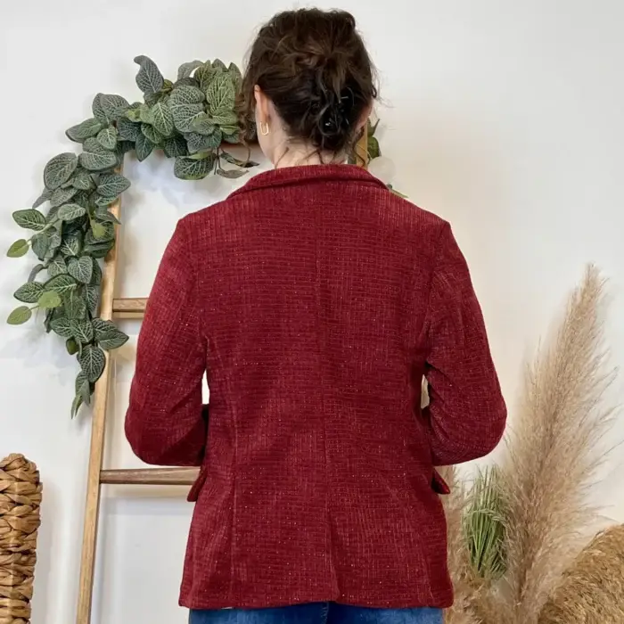 Blazer pailleté (T38-T44) - bordeaux - 44