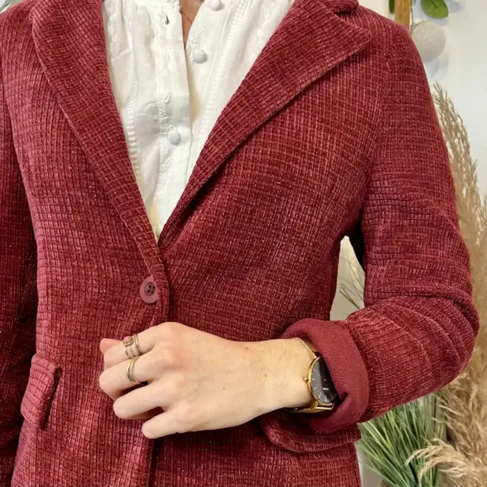 Blazer pailleté (T38-T44) - bordeaux - 44