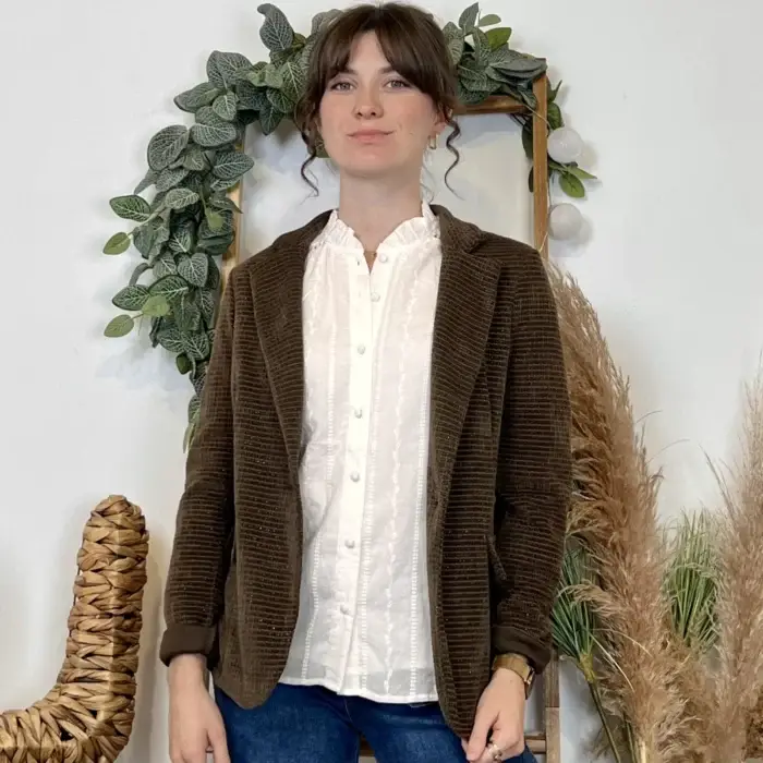 Blazer pailleté (T38-T44) - marron - 44