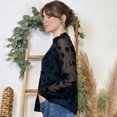K086- Blouse Fluide "Maëlle" (T36-T40) - noir - 40