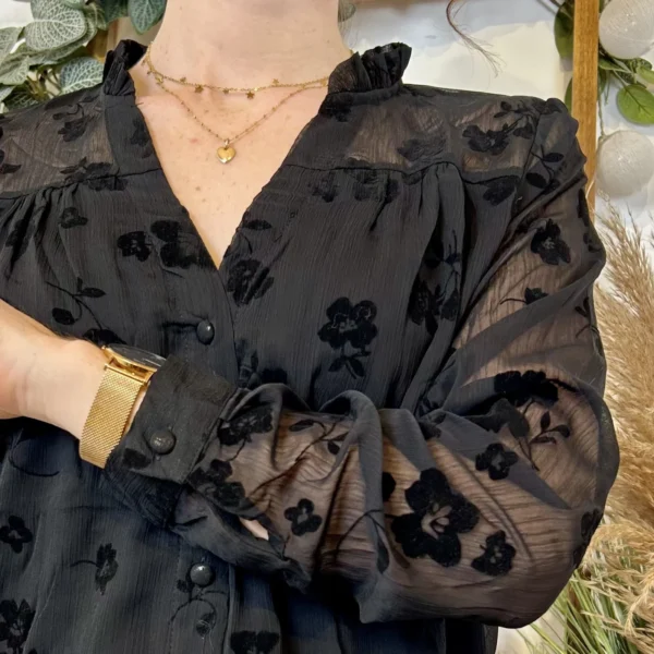 K086- Blouse Fluide "Maëlle" (T36-T40) - noir - 40