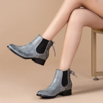 R390- Bottine à ruban (T36-T42) - gris - 41