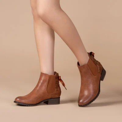 R390- Bottine à ruban (T36-T42) - camel - 41