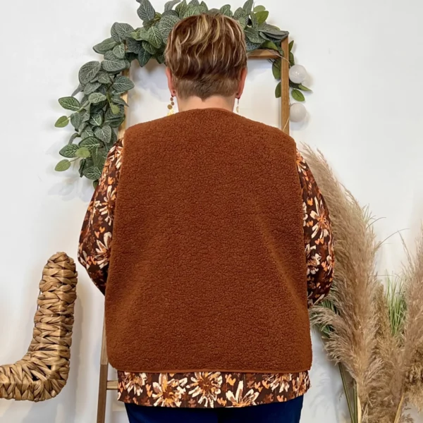 J914- Gilet sans manche moutonné (T40-T48) - rouille - 48