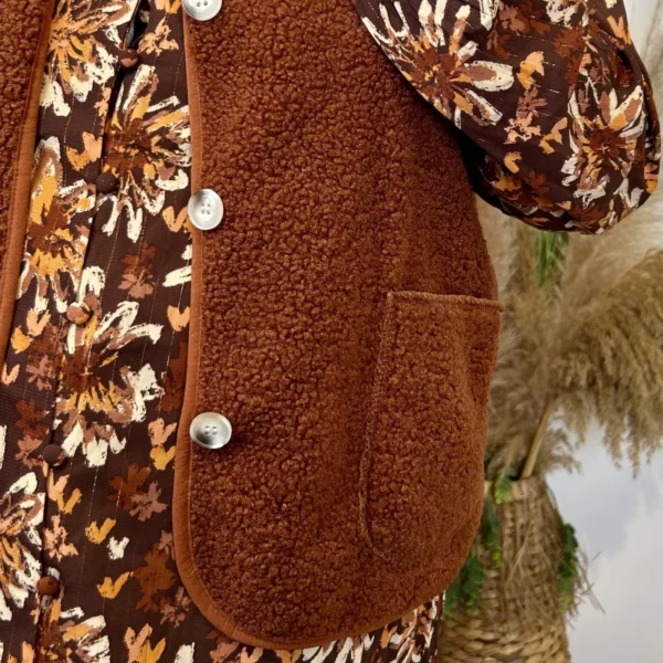 J914- Gilet sans manche moutonné (T40-T48) - rouille - 48