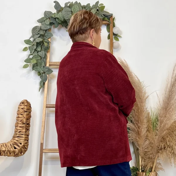 K981- Veste en velours (Gt) 🇮🇹 - bordeaux - taille-unique-grande-taille