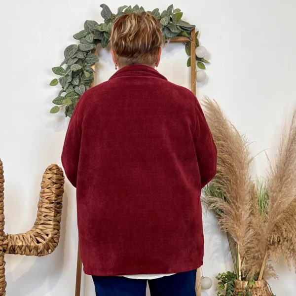 K981- Veste en velours (Gt) 🇮🇹 - bordeaux - taille-unique-grande-taille