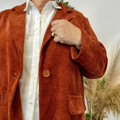 K981- Veste en velours (Gt) 🇮🇹 - rouille - taille-unique-grande-taille