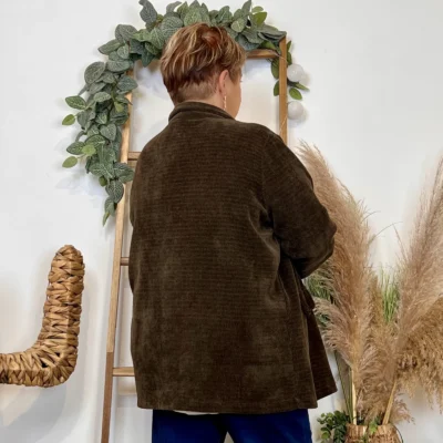 K981- Veste en velours (Gt) 🇮🇹 - marron - taille-unique-grande-taille