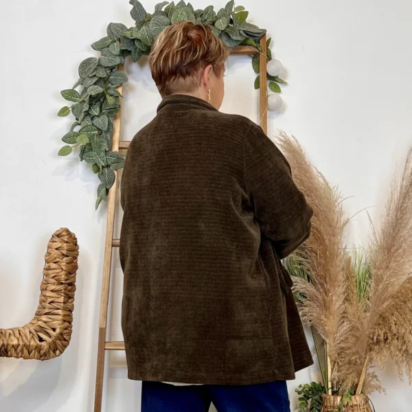 K981- Veste en velours (Gt) 🇮🇹 - marron - taille-unique-grande-taille