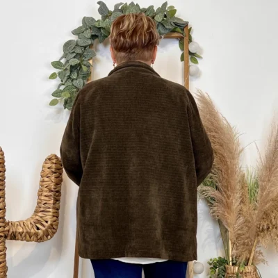 K981- Veste en velours (Gt) 🇮🇹 - marron - taille-unique-grande-taille