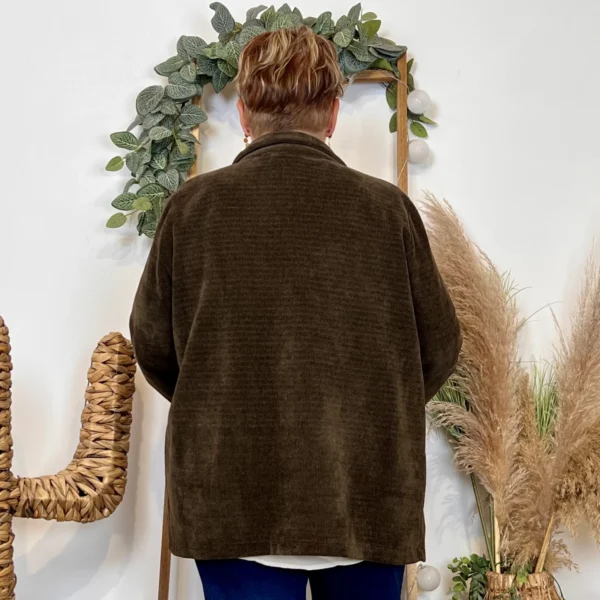 K981- Veste en velours (Gt) 🇮🇹 - marron - taille-unique-grande-taille