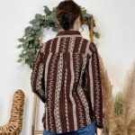 Chemisier femme imprimé vertical BY ONE T36-T40 - marron - 38