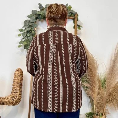 J942 - Chemise fantaise By One (T40-T48) - marron - 48