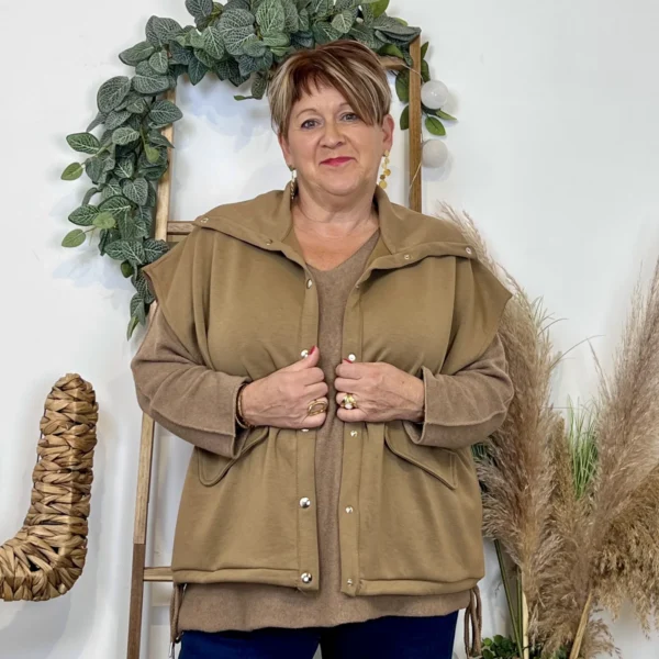 K985 - Veste sans manches "C'Mélodie" - camel - taille-unique-grande-taille