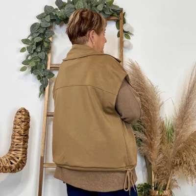 K985 - Veste sans manches "C'Mélodie" - camel - taille-unique-grande-taille