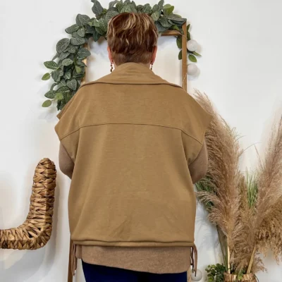 K985 - Veste sans manches "C'Mélodie" - camel - taille-unique-grande-taille