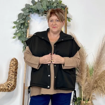 K985 - Veste sans manches "C'Mélodie" - noir - taille-unique-grande-taille