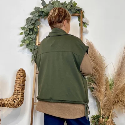 K985 - Veste sans manches "C'Mélodie" - kaki - taille-unique-grande-taille