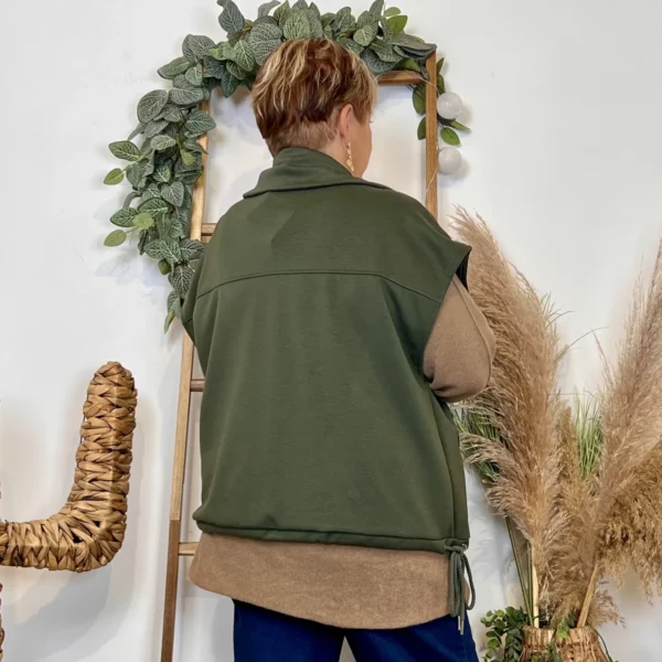K985 - Veste sans manches "C'Mélodie" - kaki - taille-unique-grande-taille