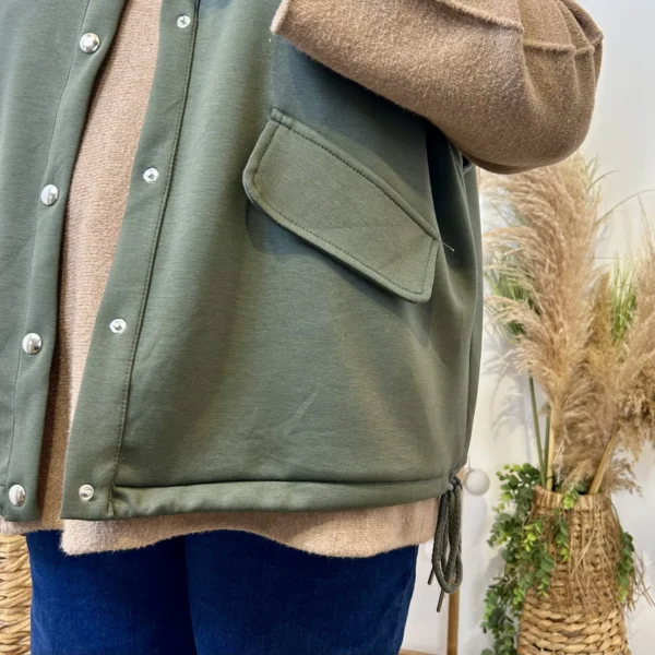 K985 - Veste sans manches "C'Mélodie" - kaki - taille-unique-grande-taille