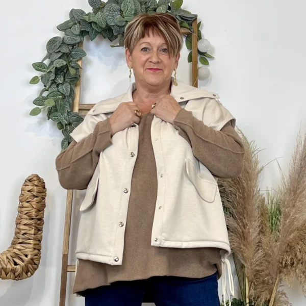 K985 - Veste sans manches "C'Mélodie" - ecru - taille-unique-grande-taille