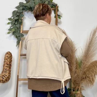 K985 - Veste sans manches "C'Mélodie" - ecru - taille-unique-grande-taille