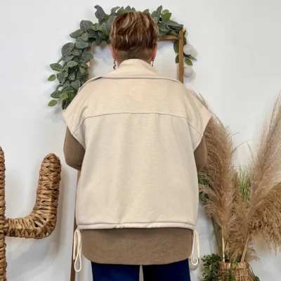 K985 - Veste sans manches "C'Mélodie" - ecru - taille-unique-grande-taille