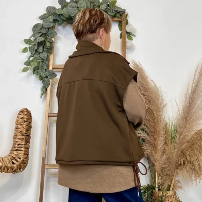 K985 - Veste sans manches "C'Mélodie" - marron - taille-unique-grande-taille