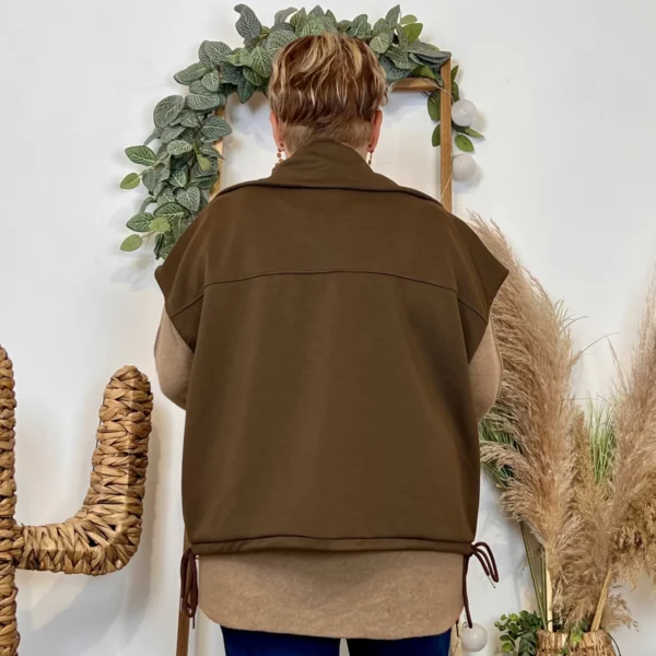 K985 - Veste sans manches "C'Mélodie" - marron - taille-unique-grande-taille