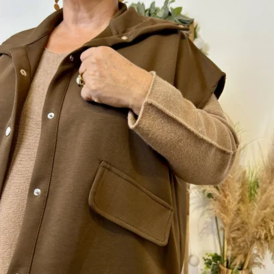 K985 - Veste sans manches "C'Mélodie" - marron - taille-unique-grande-taille