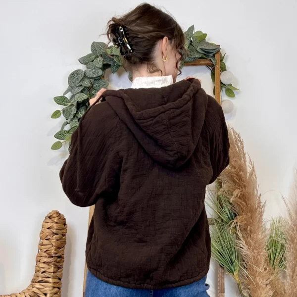 K028- Veste Matelassée Coton (TU) - marron - taille-unique